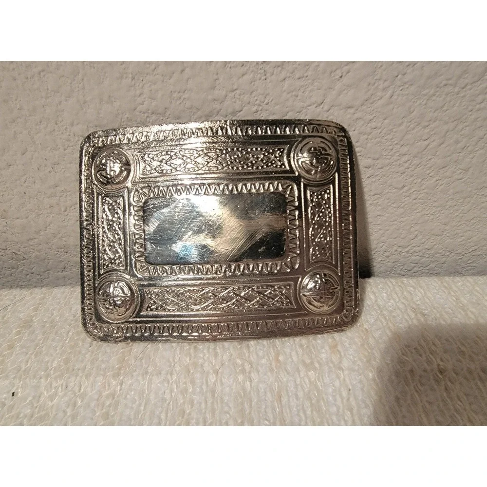 Kilt Belt Buckle Thistle 4 Dome Mirror‎ Design/Celtic design kilt belt Buckle